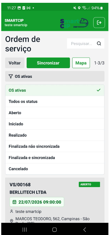 Tela 4 - Aplicativo SMARTCIP