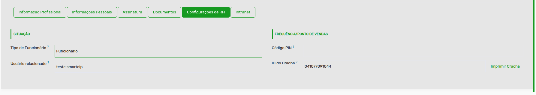Tela 12 - Como criar um funcionário