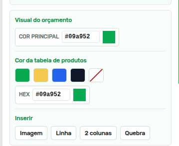 Tela 4 - Como personalizar o Orçamento Padrão