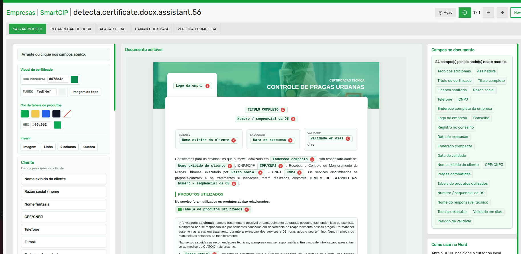 Tela 3 - Como personalizar os Certificados Padrão