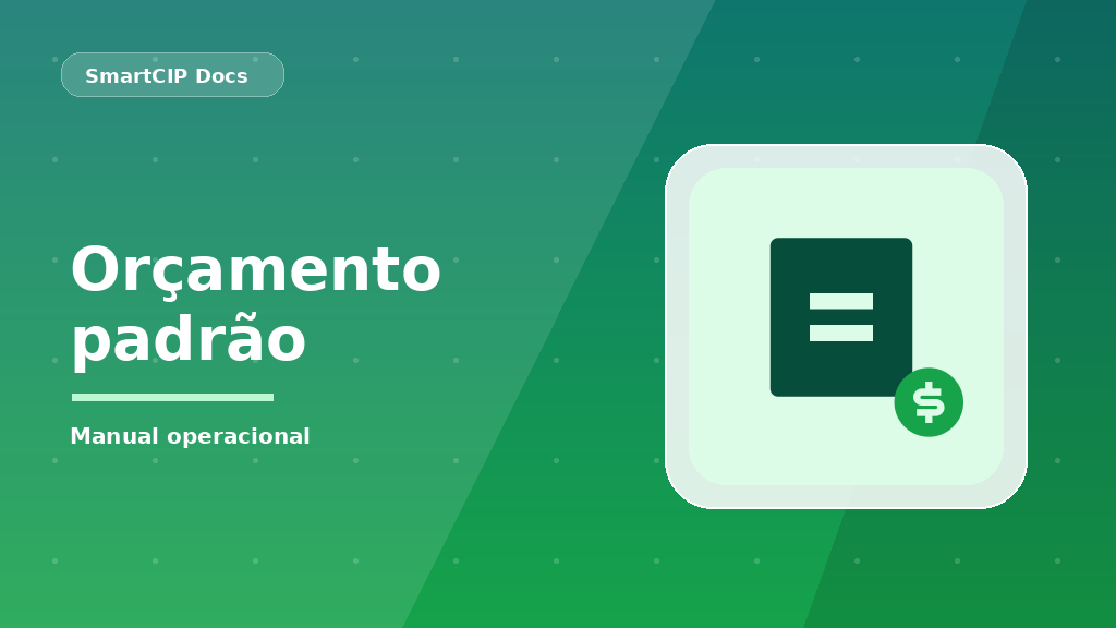 Como personalizar o Orçamento Padrão