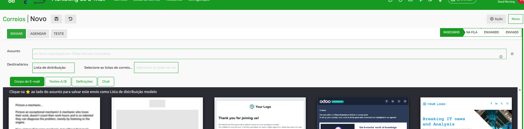 Tela 2 - Marketing de E-mail