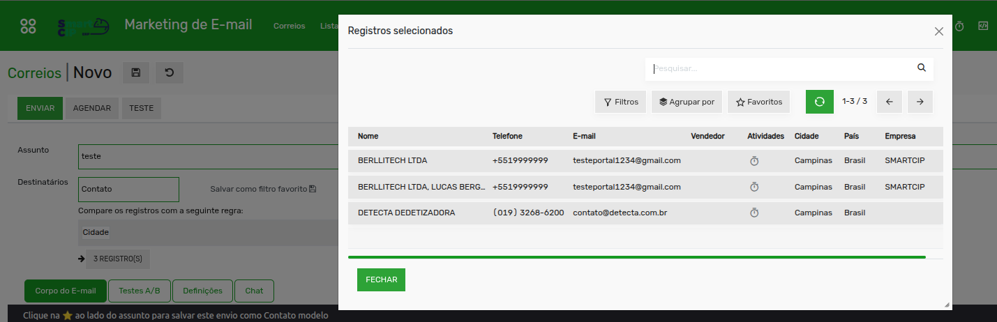 Tela 6 - Marketing de E-mail