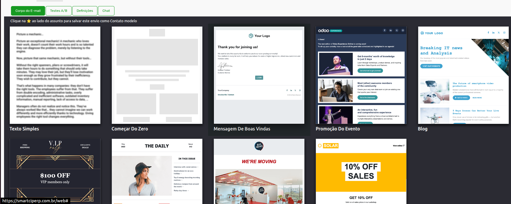 Tela 7 - Marketing de E-mail