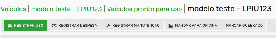 Tela 17 - Módulo Frota