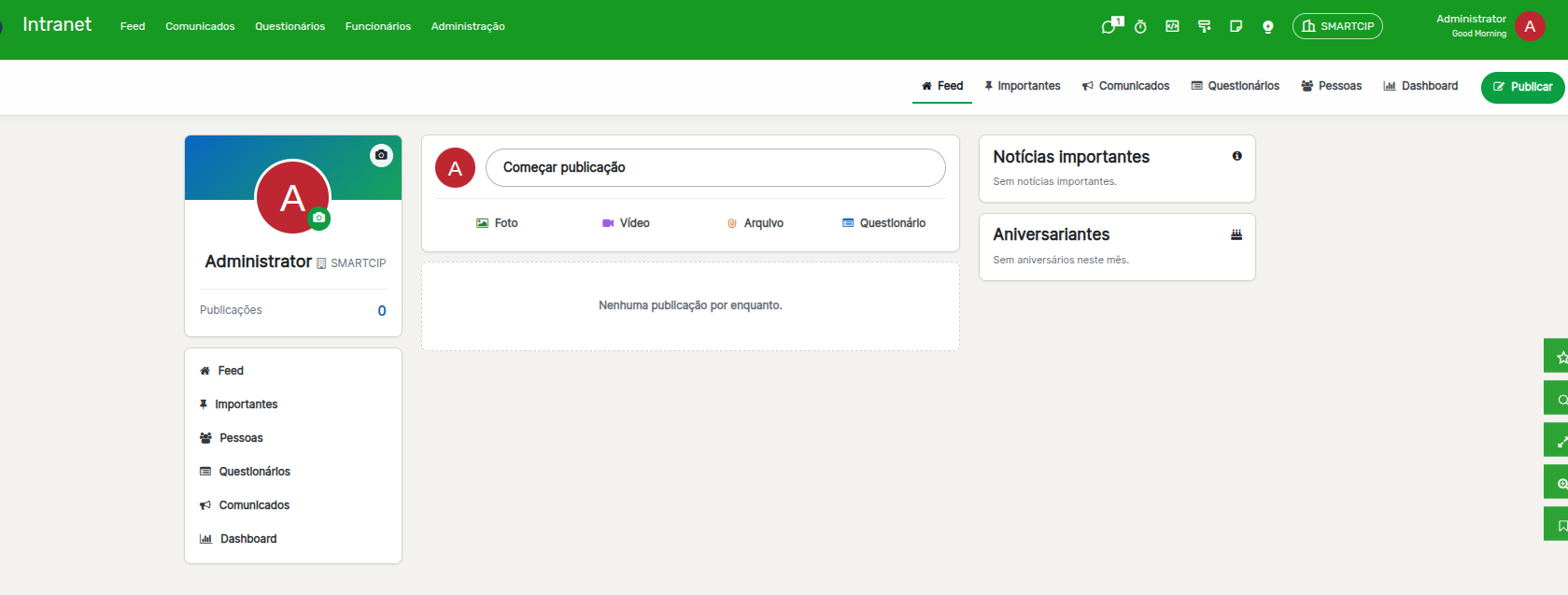 Tela 2 - Módulo Intranet