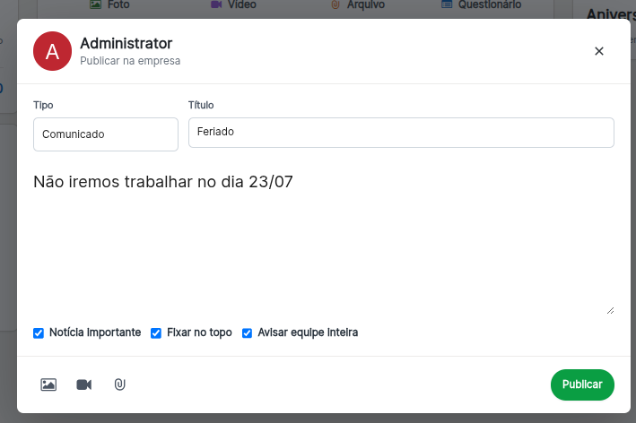 Tela 4 - Módulo Intranet