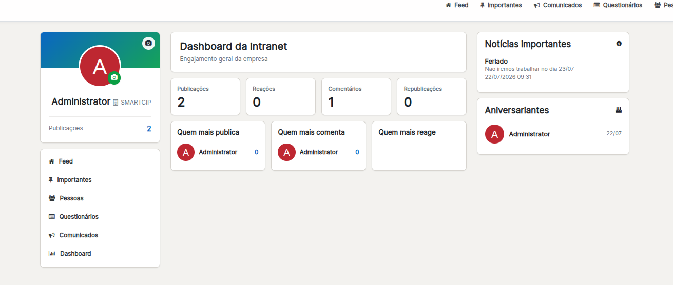 Tela 22 - Módulo Intranet