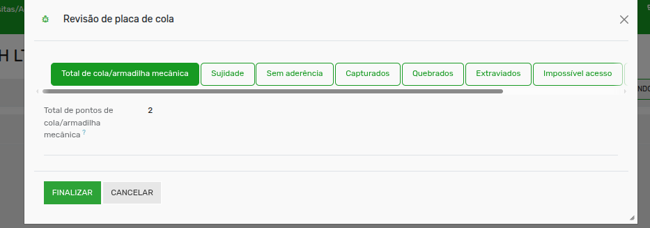 Tela 14 - Como preencher a visita de dedetização