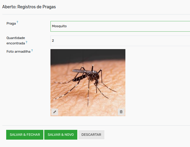 Tela 20 - Como preencher a visita de dedetização